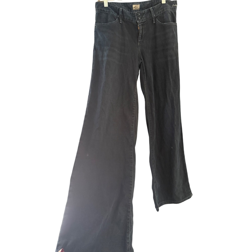 Goldsign Orchid Wide Leg Tall Jeans Dark Wash Blue Flare Denim 28 Made in USA